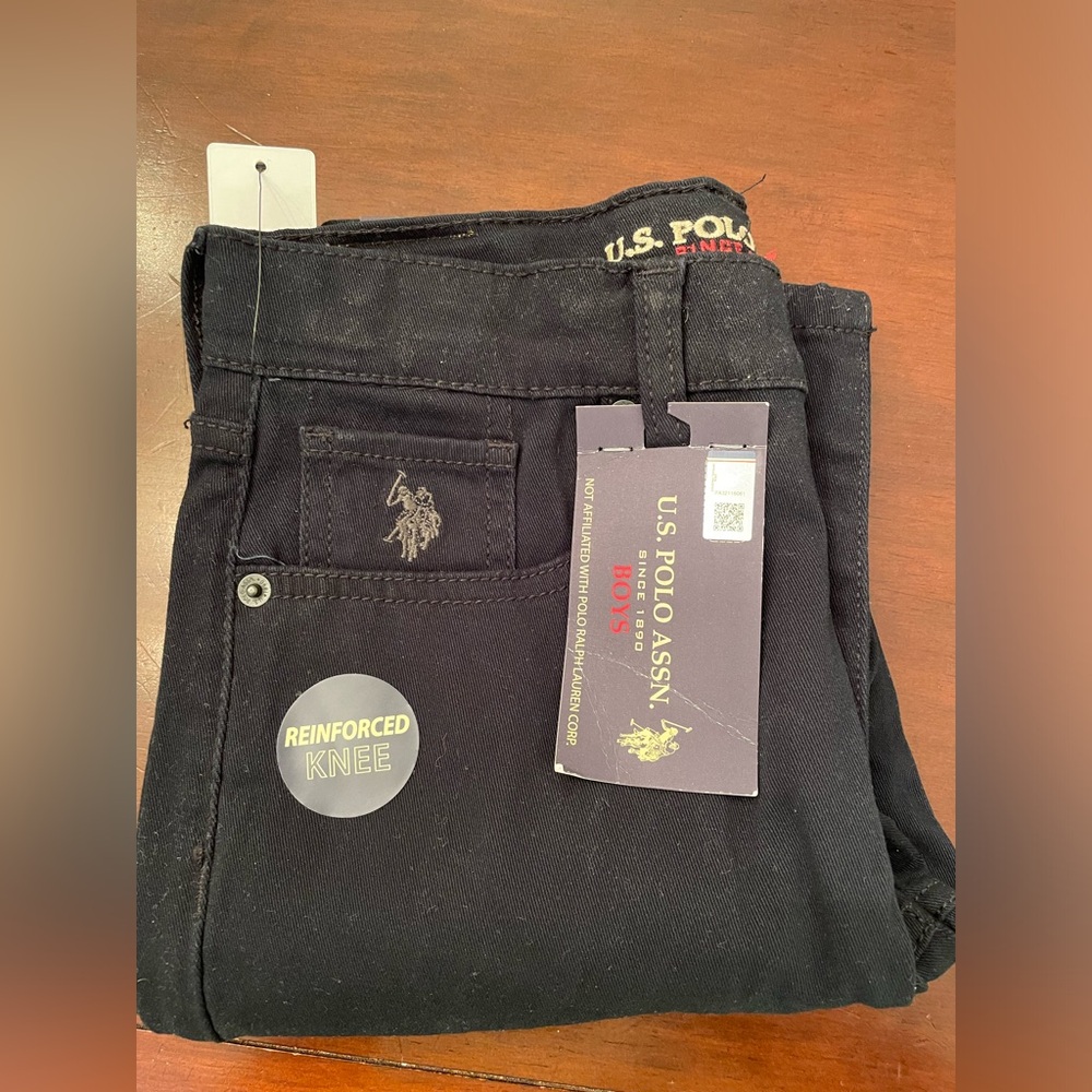 Boys Black Polo Association Pants 5 pockets size 12